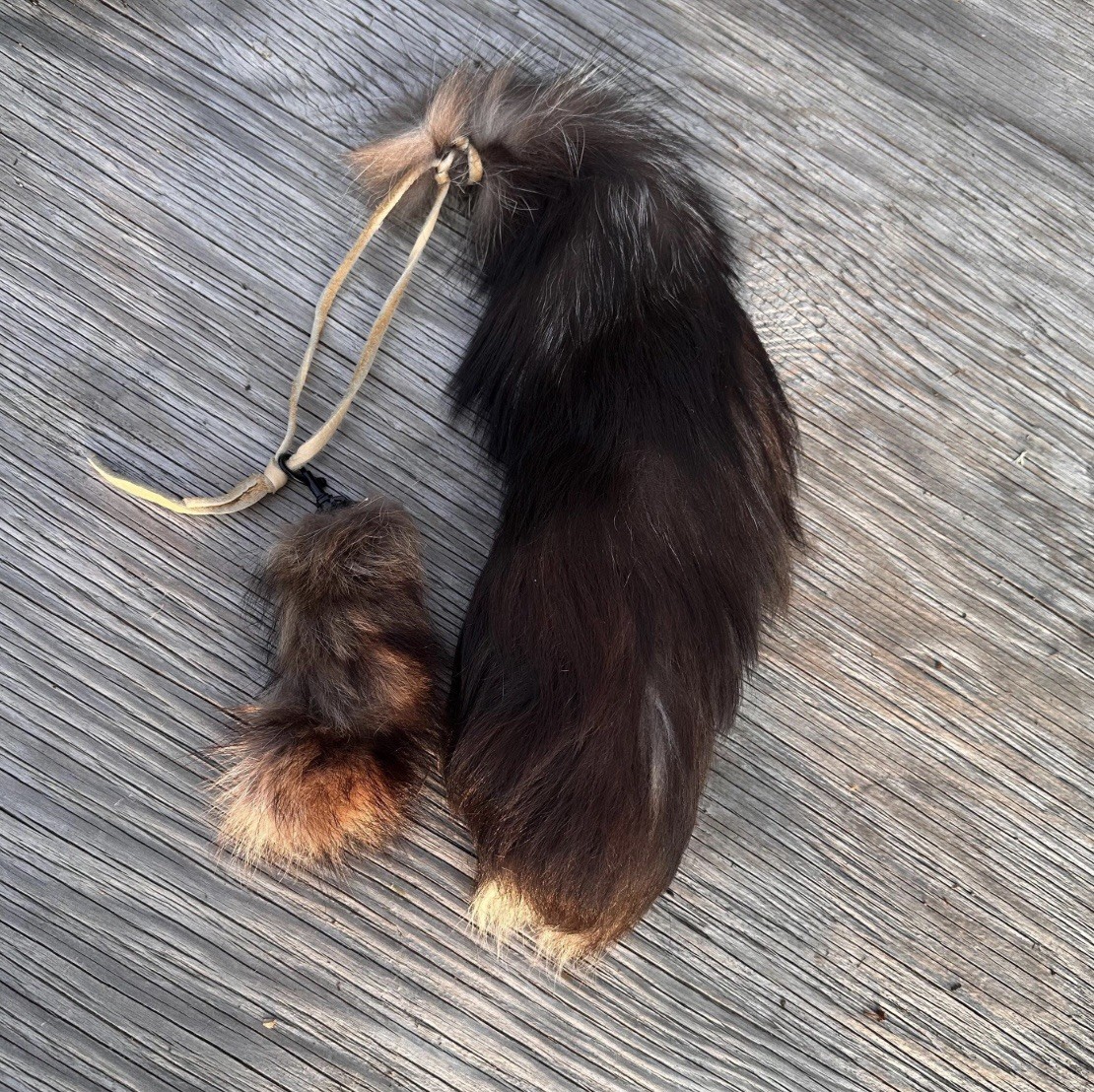 Vintage Fluffy Real Fox Fur Tail Keychain