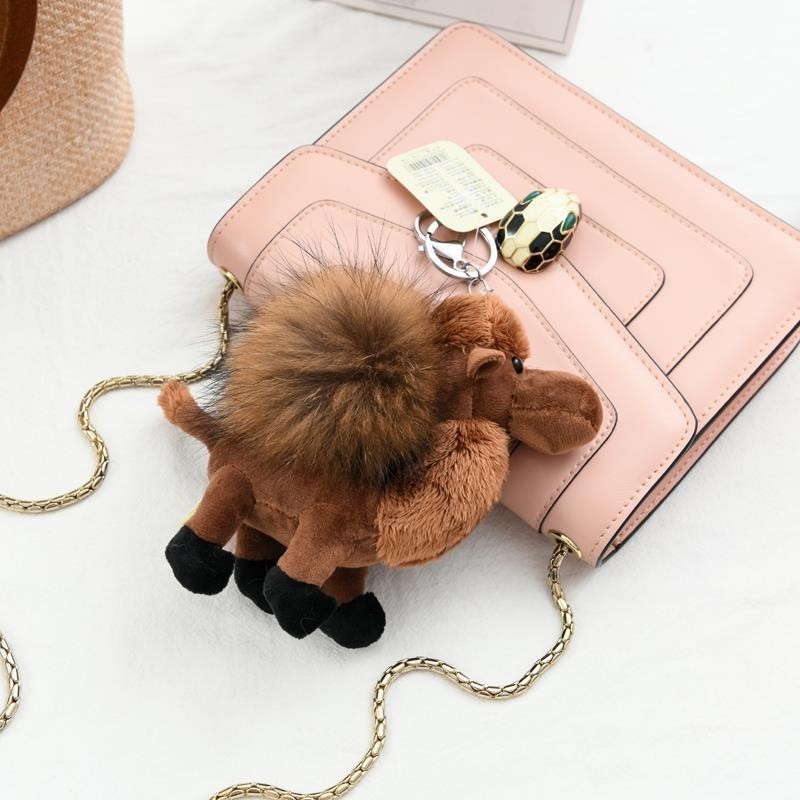 1PC Plush camel keychain, animal bag pendant, cute backpack keychain