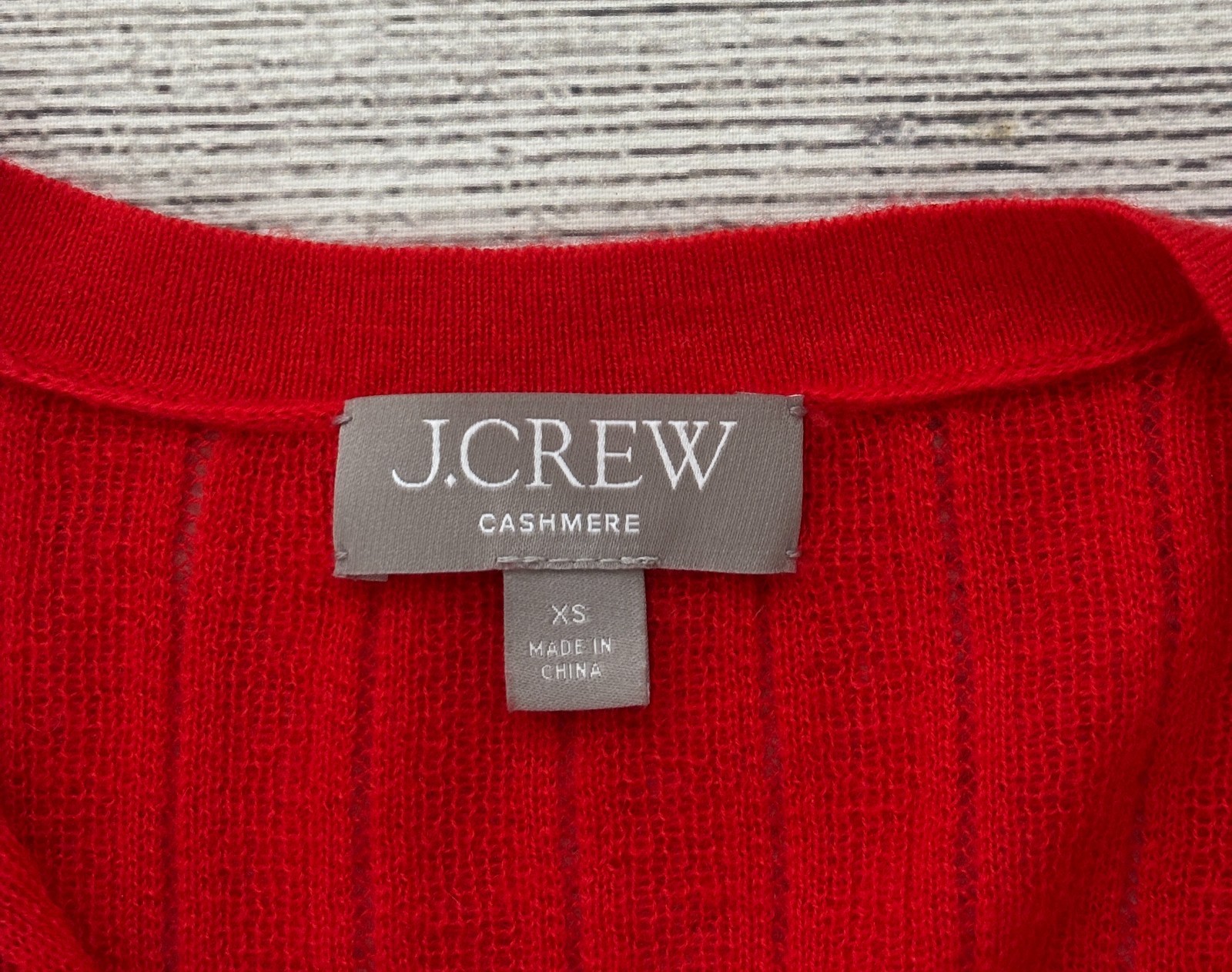 J CREW 100% CASHMERE Womens XS Red Orange Long Sleeve Button Sweater Cardigan