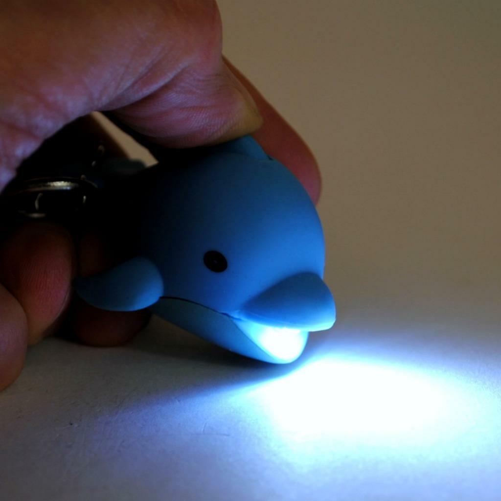 LED DOLPHIN KEYCHAIN with Light and Sound Cute Toy Animal Noise Key Chain Ring