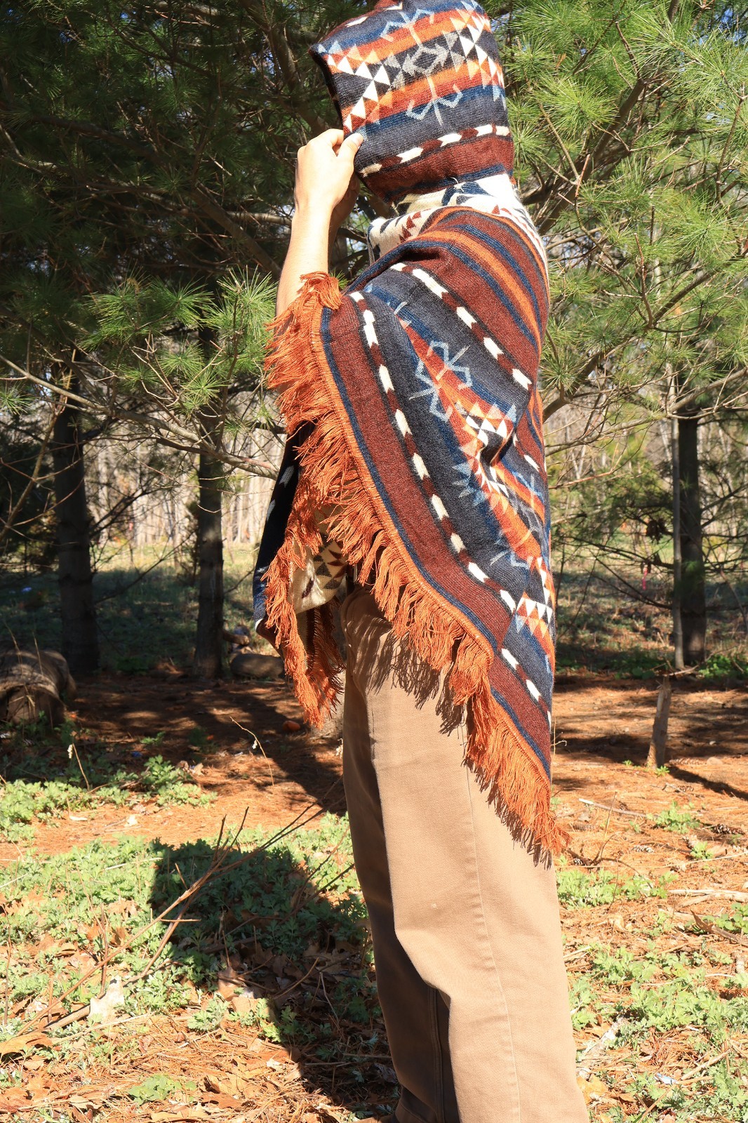 Handmade Ecuadorian Alpaca Poncho, Authentic Indigenous Artisan Wool Cape