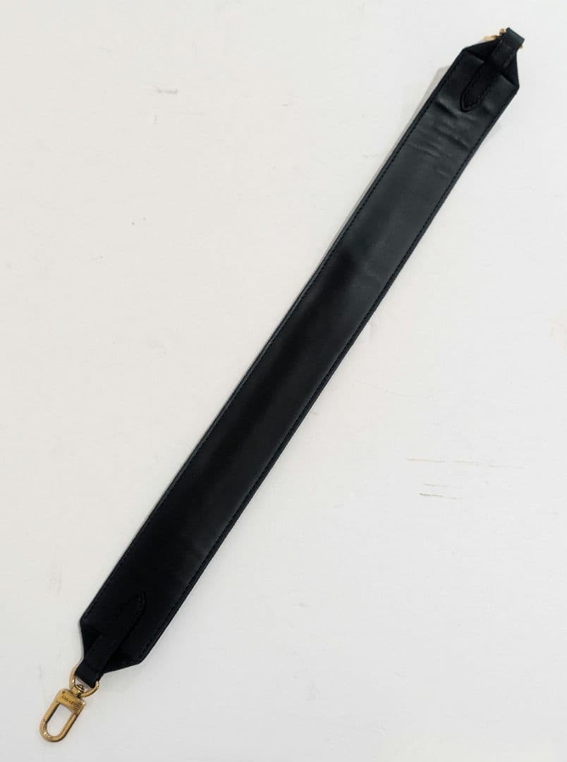 Louis Vuitton Black Shoulder Strap Belt Only 52.3cm Length 4.8cm Width