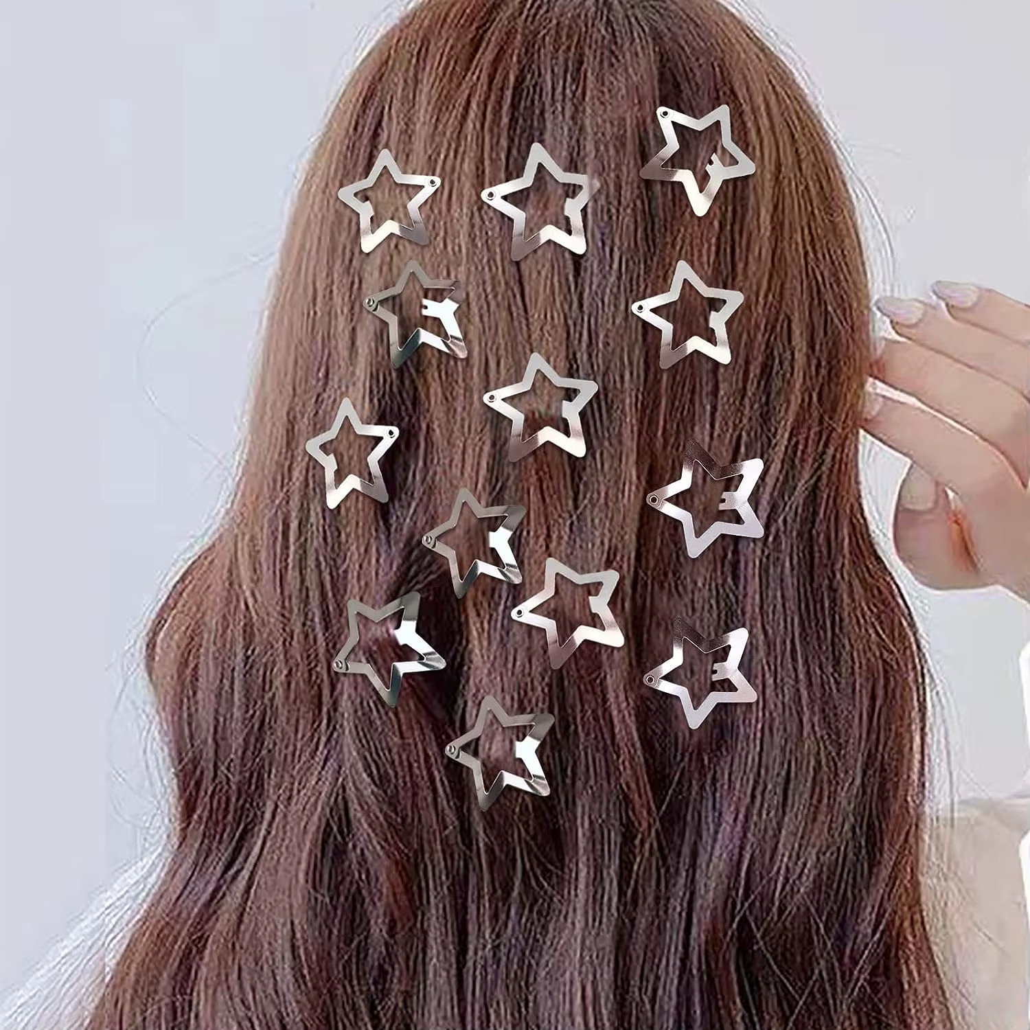 2-100Pcs Star Hair Clips for Girls Filigree Star Metal Snap Clip Hairpins Barret