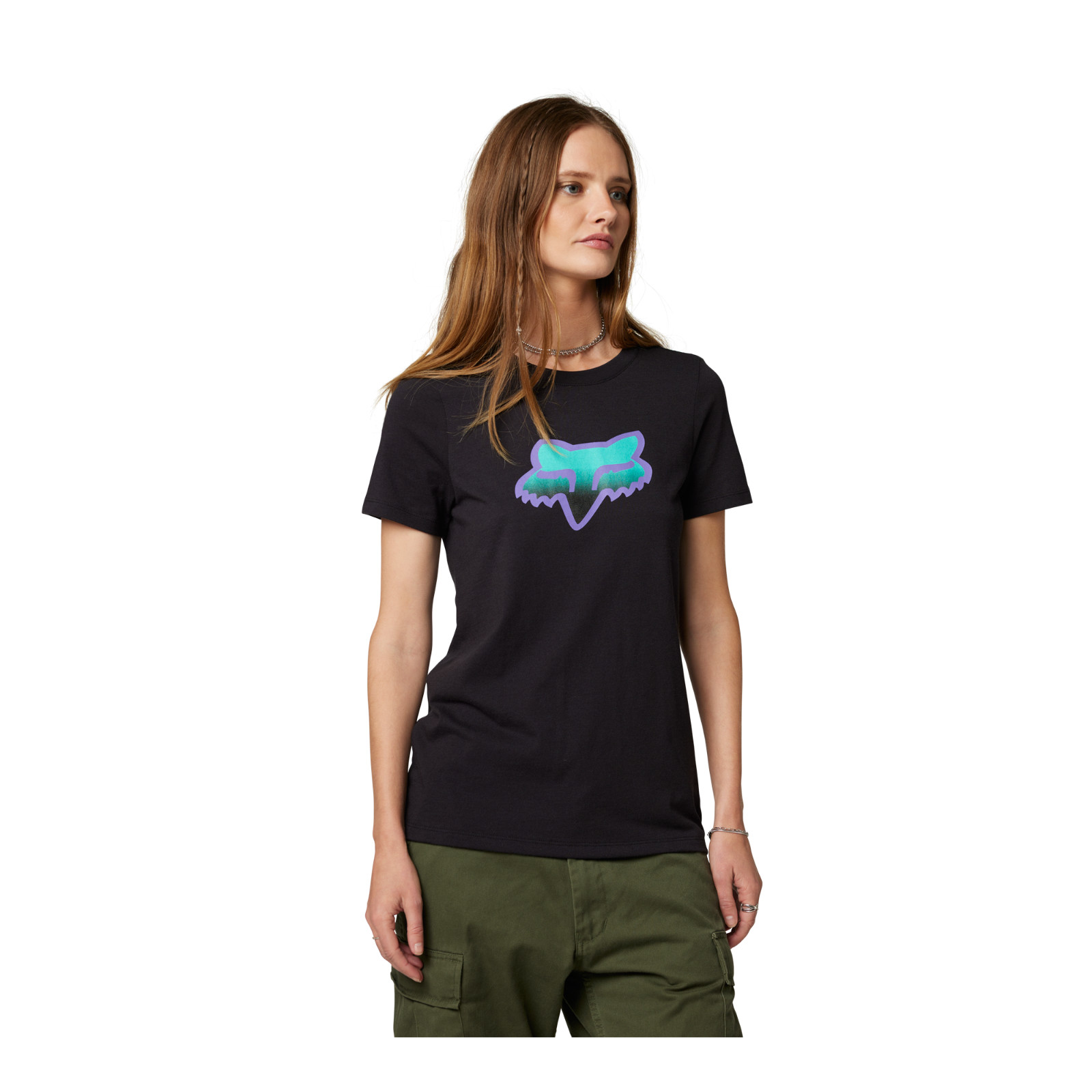 Fox Racing Womens Short Sleeve T-Shirt Tee Vizen Black Medium WAS $29.95