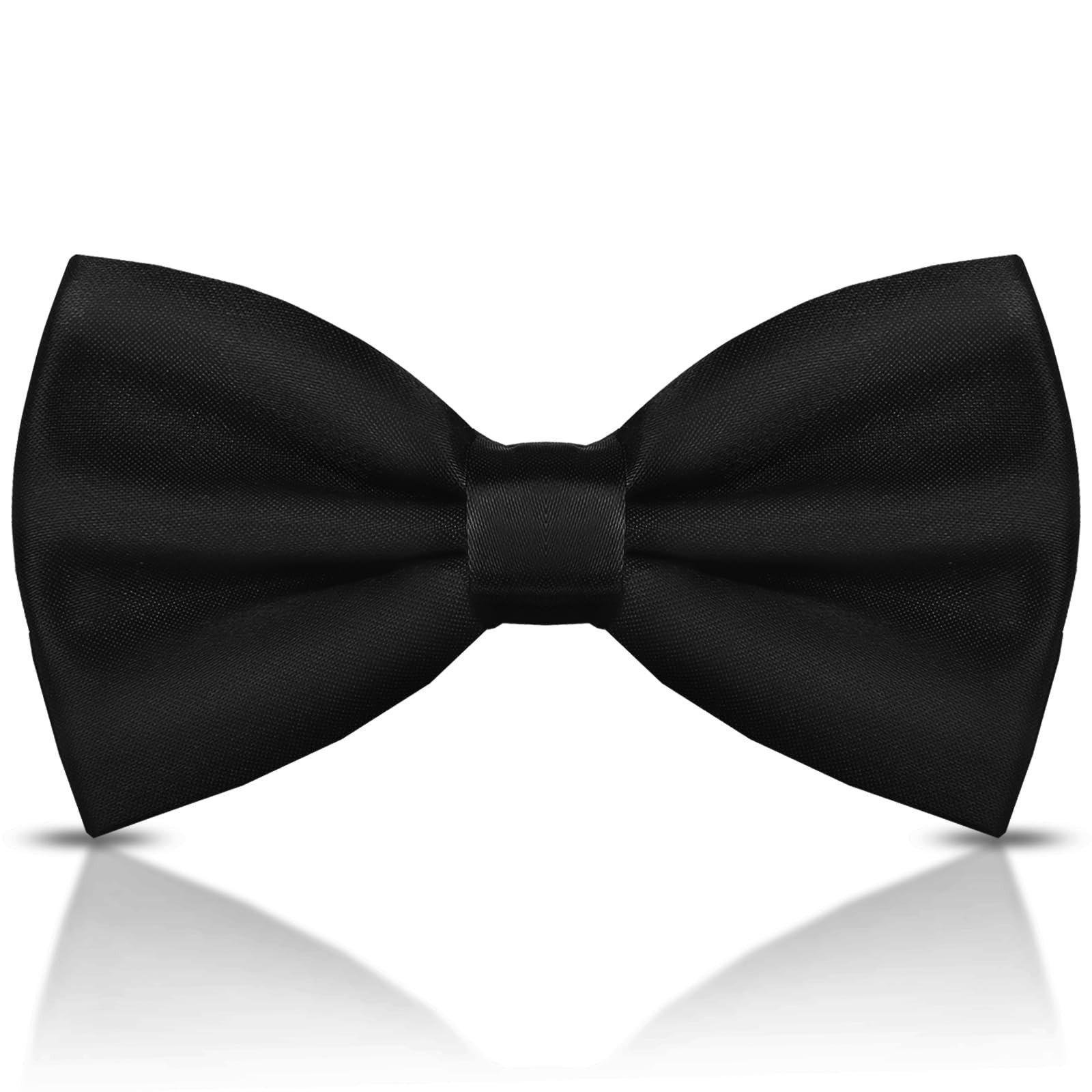 Men’s Bow Ties Solid Color PreTied Bow Tie Satin Formal Tuxedo Bowtie Adjusta…