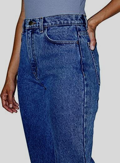 AMERICAN APPAREL LADIES HI-WAIST JEANS MEDIUM WASH 100% COTTON CHOICE OF SIZE