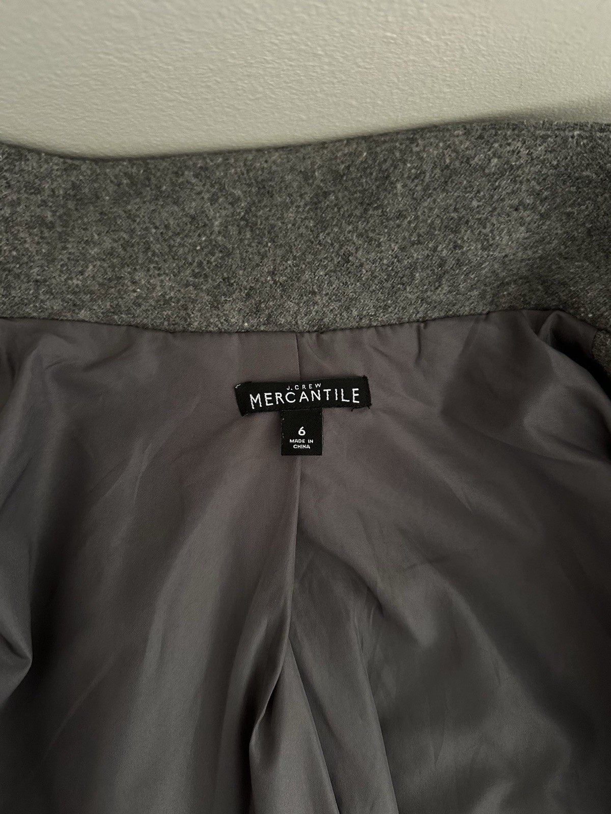 J.Crew Mercantile City Gray Wool Blend Coat Womens Size 6 Funnel Neck Capsule