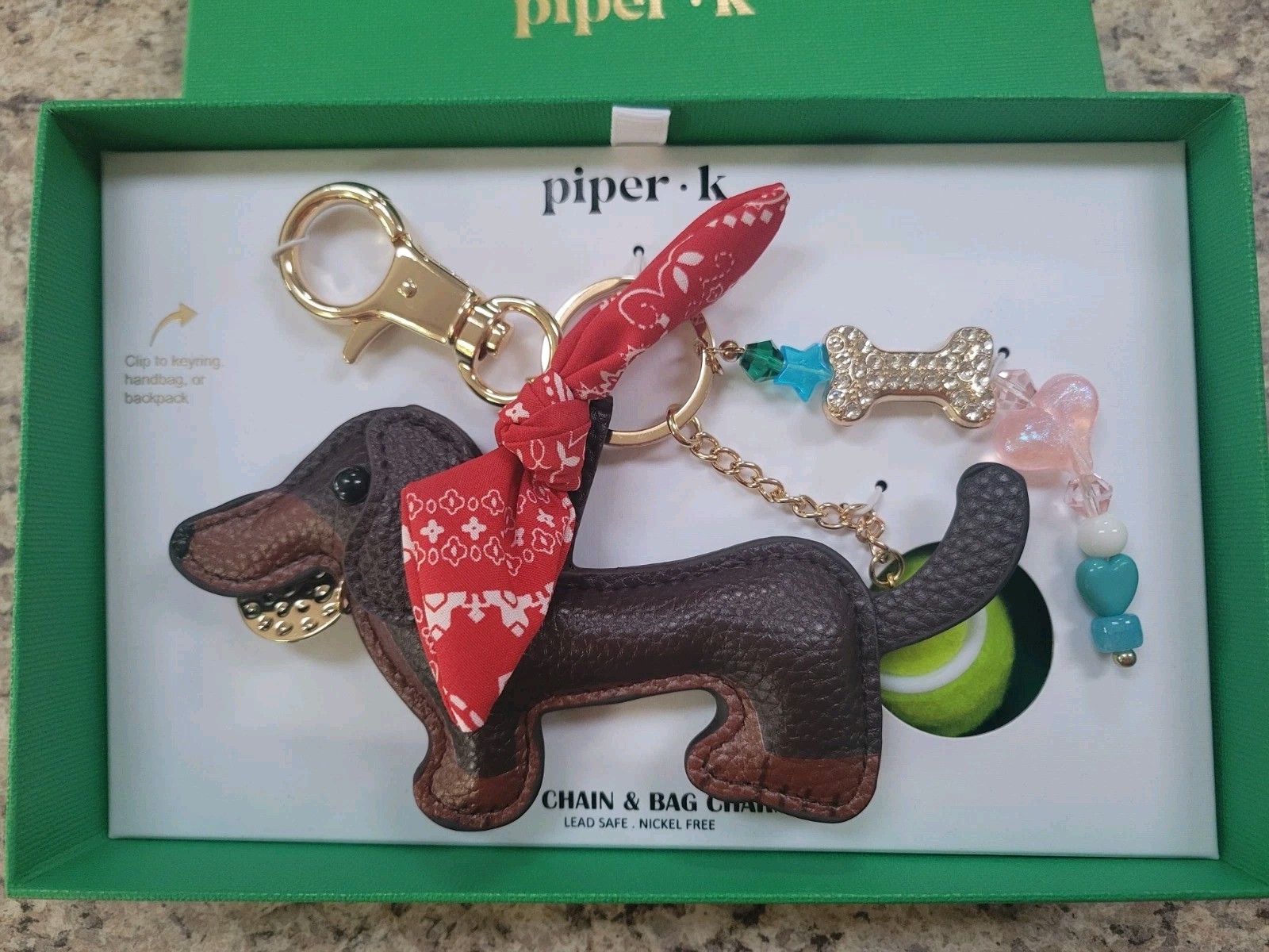 Piper K Dachshund Key Chain & Bag Charm
