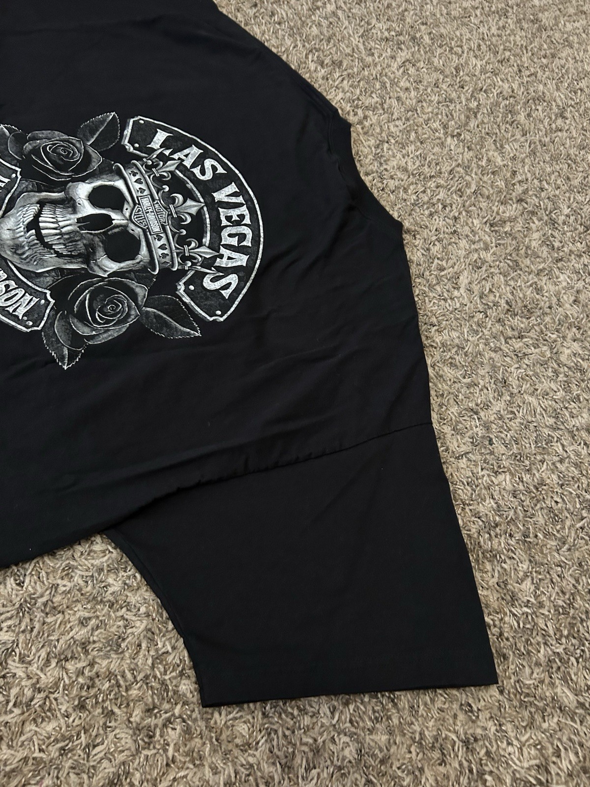 Harley Davidson T-Shirt Size 3XL Las Vegas Biker Skull Roses Raiders