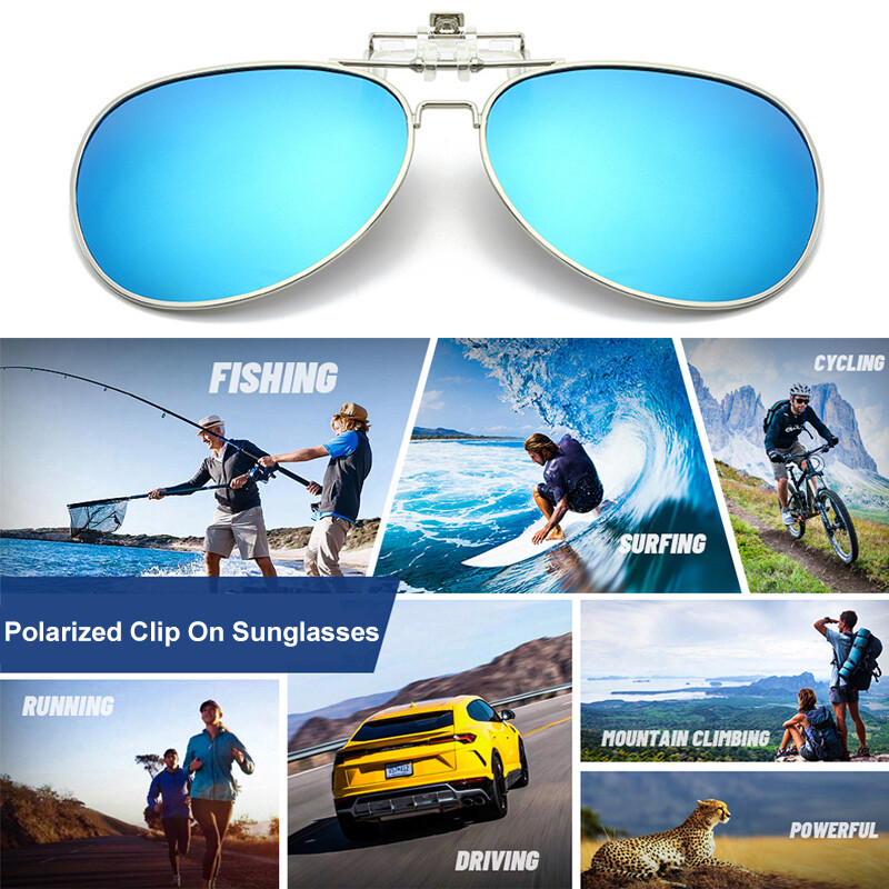 Polarized Clip On Sunglasses Anti-Glare Flip Up Lens for Prescription Glasses