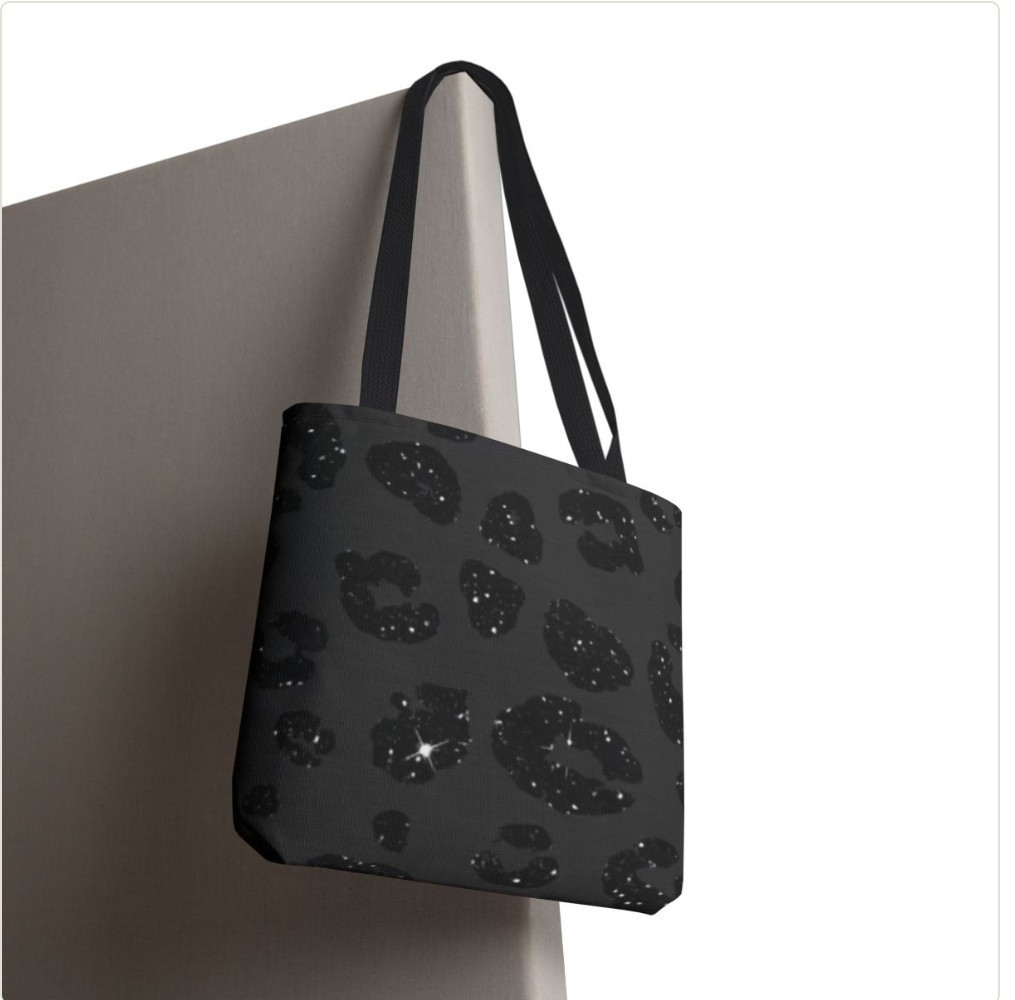 Tote Bag AOP Dark Gray Paw Print