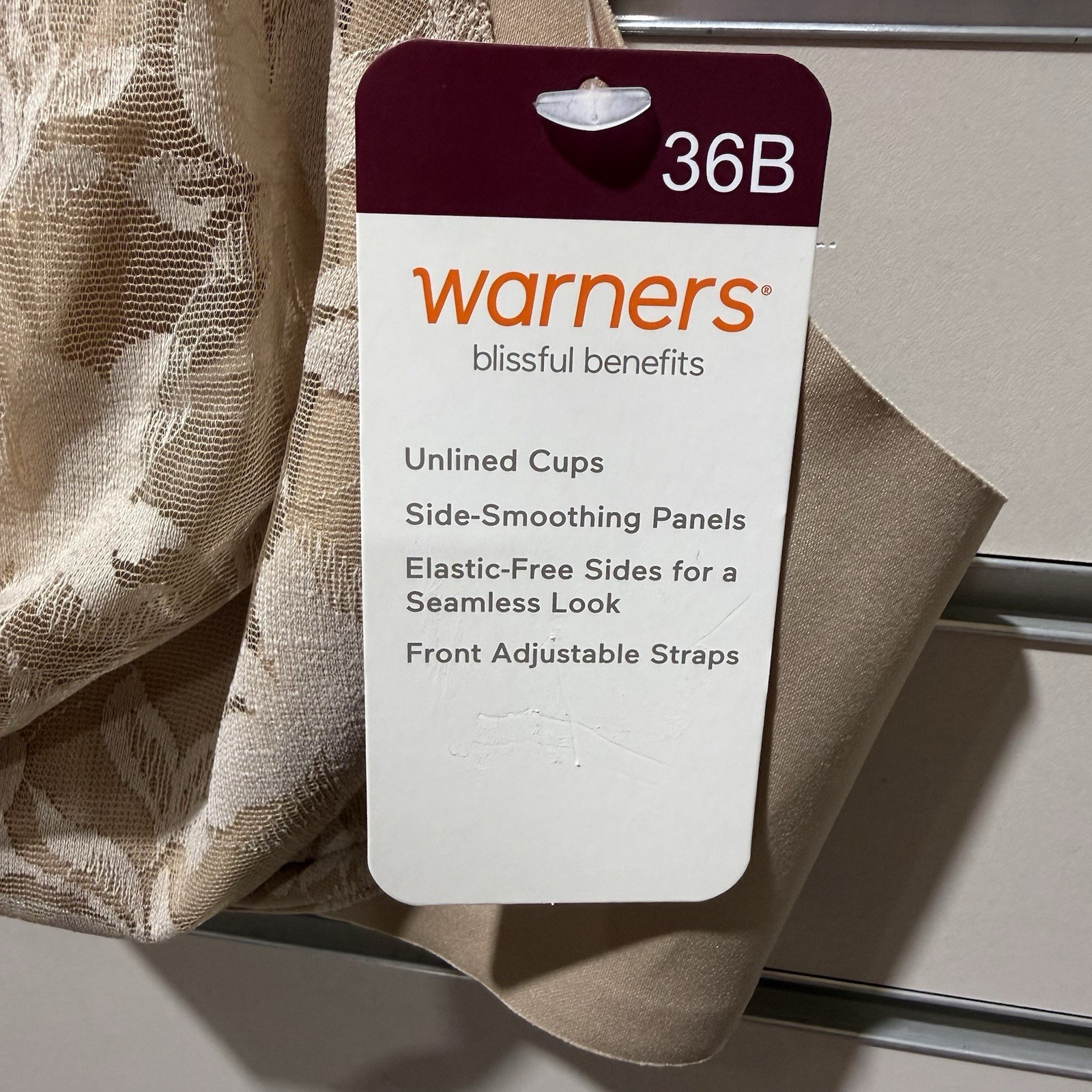 NWT Warners Blissful Benefits Underarm Smoothing T-Shirt Bra Beige Or White