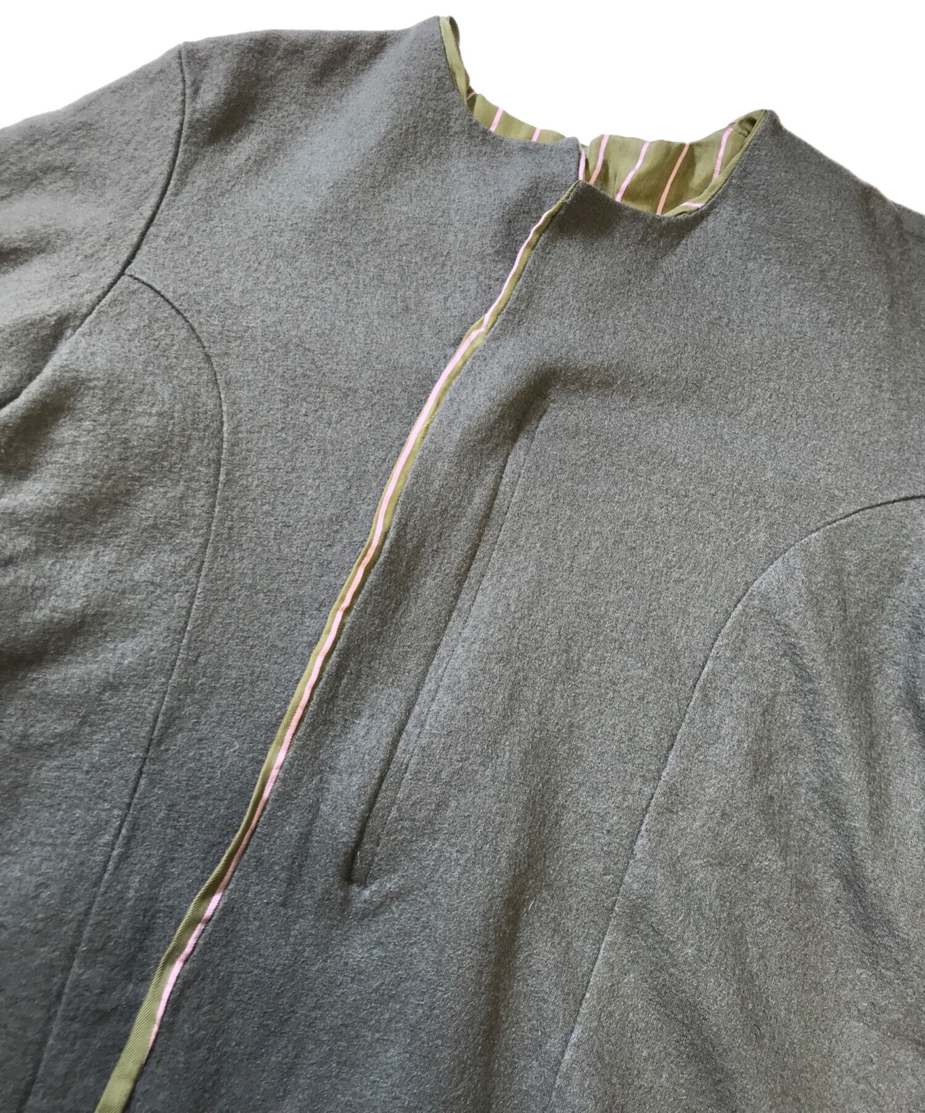 tricot COMME des GARCONS / Collarless Shrink Jacket/ Green/ Size: Not specified
