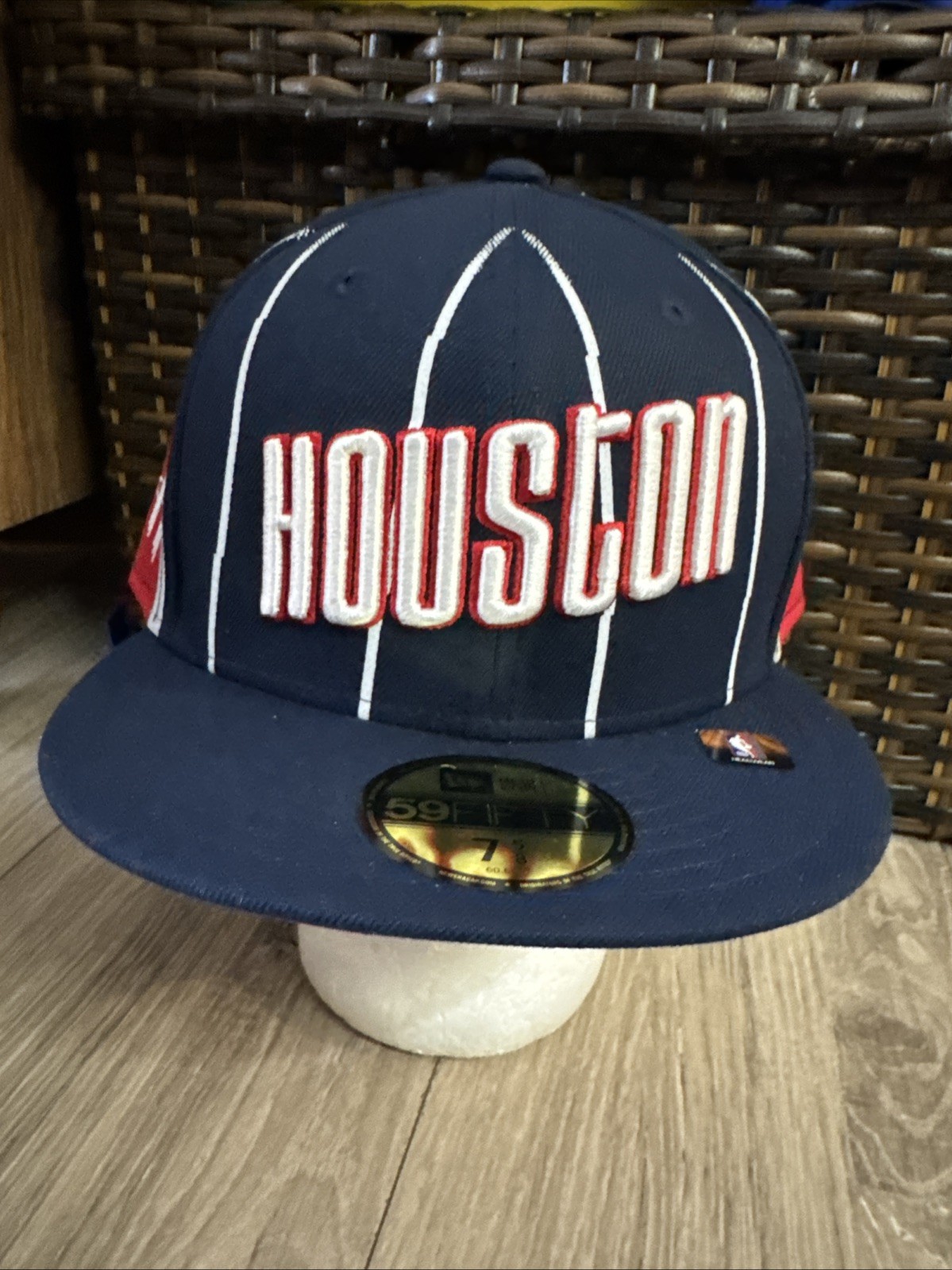 NWT NEW ERA HOUSTON ROCKETS CITY EDITION ALT 59FIFTY FITTED 7 5/8 BLUE PINSTRIPE