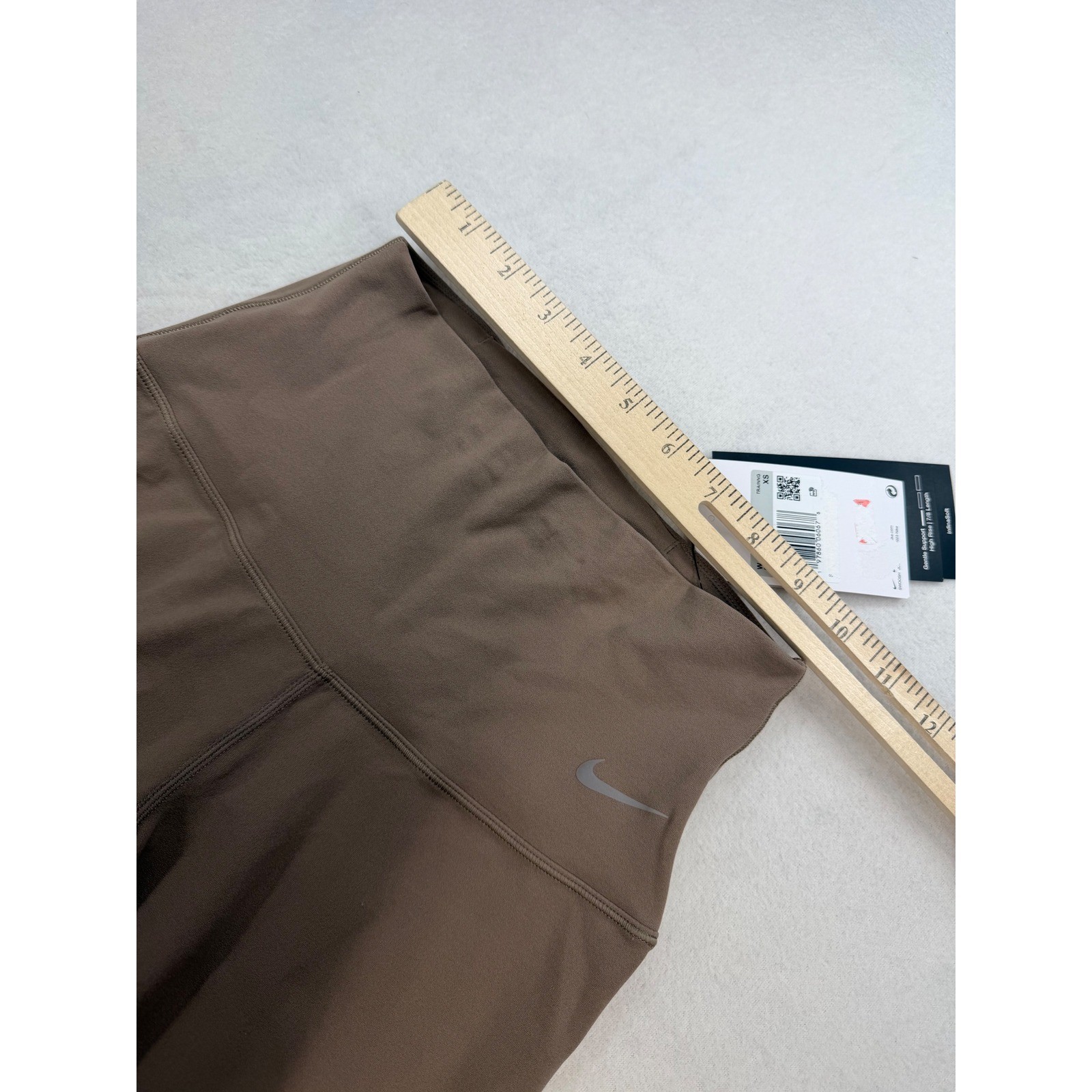 Nike Zenvy Gentle Support High Waisted 7/8 Leggings Brown DQ6015-233 Womens XS