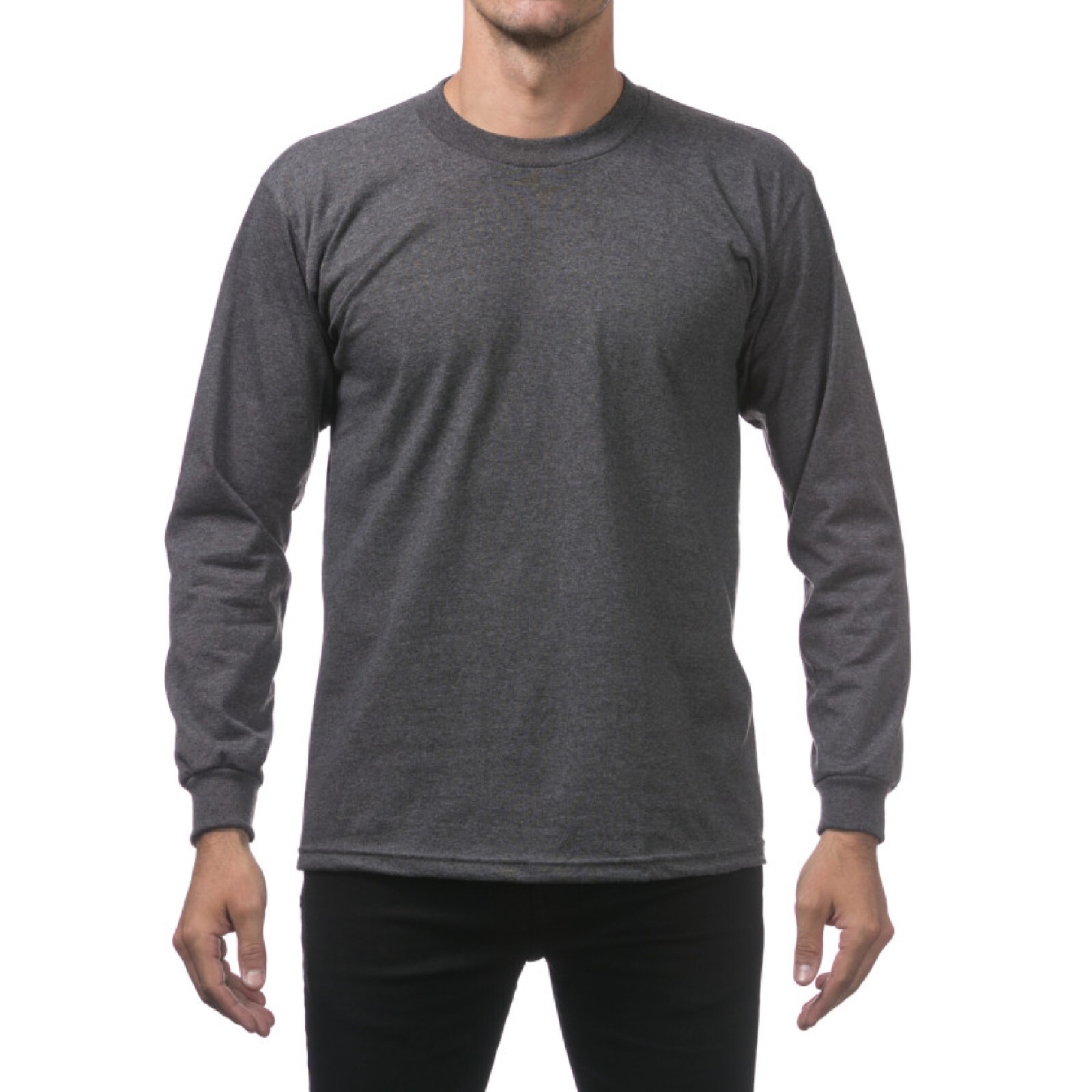 PROCLUB MENS HEAVYWEIGHT LONG SLEEVE T SHIRTS PRO CLUB CASUAL COTTON TEE SHIRT
