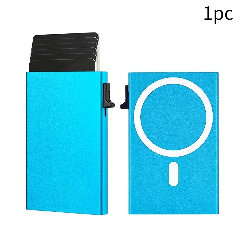 Magnetic RFID Blocking Wallet Pop Up Card Holder Aluminum Slim Wallet for Men