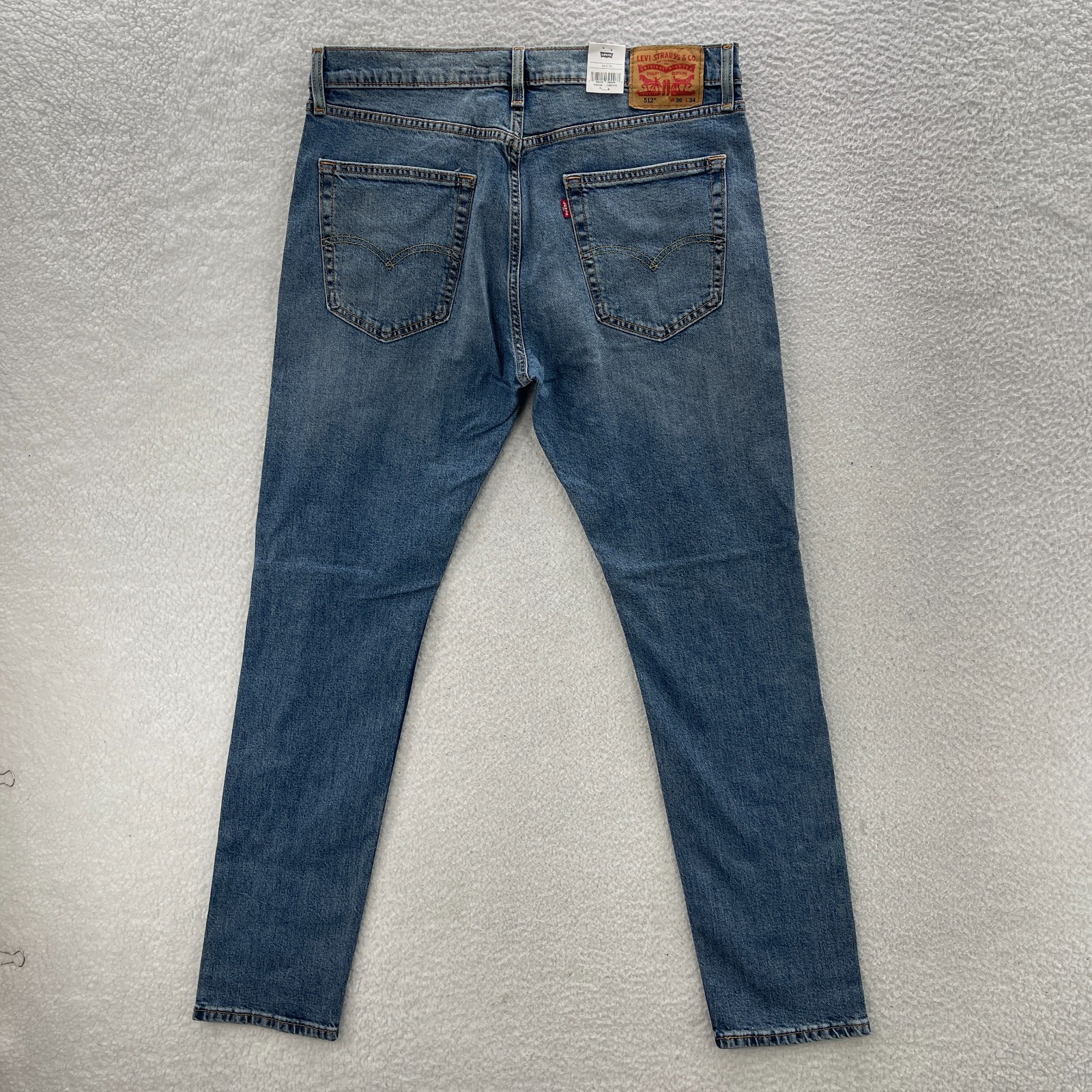 Levis 512 Jeans Mens 36×34 Blue Slim Taper Light Wash Denim Preppy Minimalist