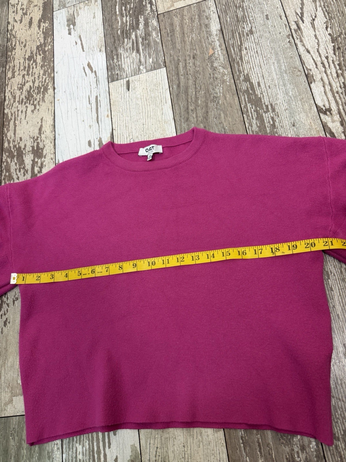 OAT New York Women’s Pink Knit Crewneck Balloon Sleeve Pullover Sweater XS