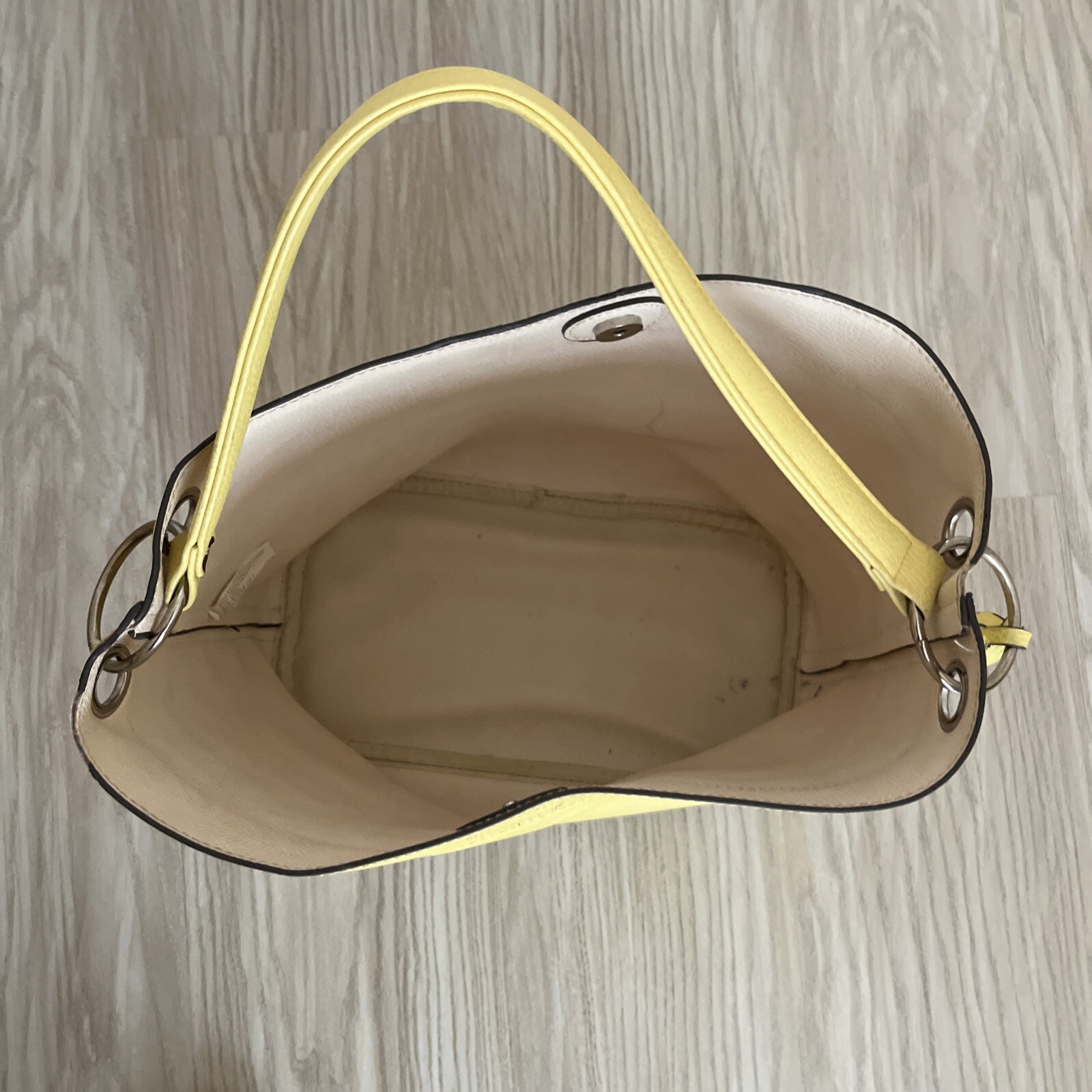 Yellow Shoulder Tote Vegan Leather LG Bag 12″W x 11″H x 7″D~7″ Strap Drop