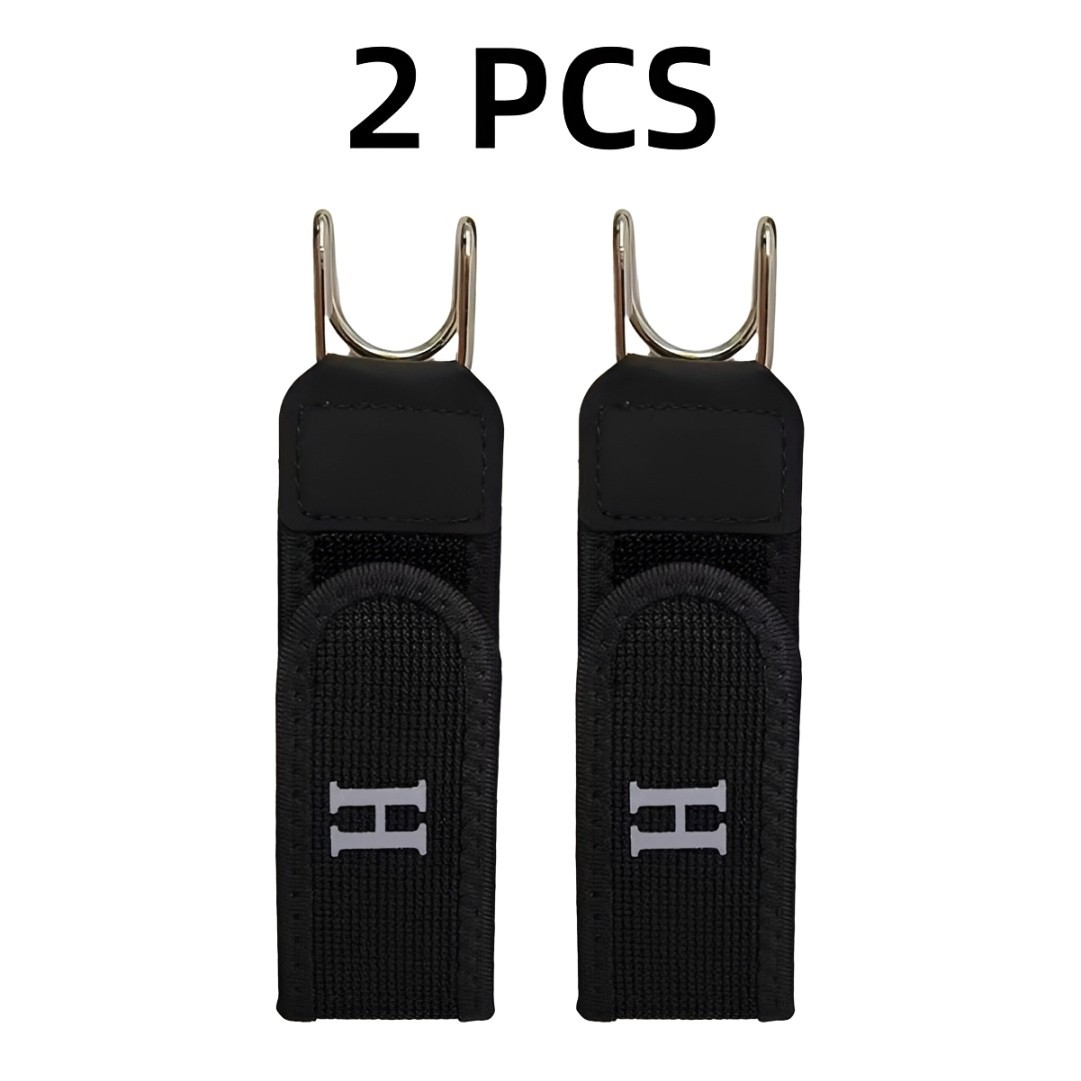 2PCS Tactical Metal Hook Elastic Belt Buckle-Less Invisible Waist Belt Closure