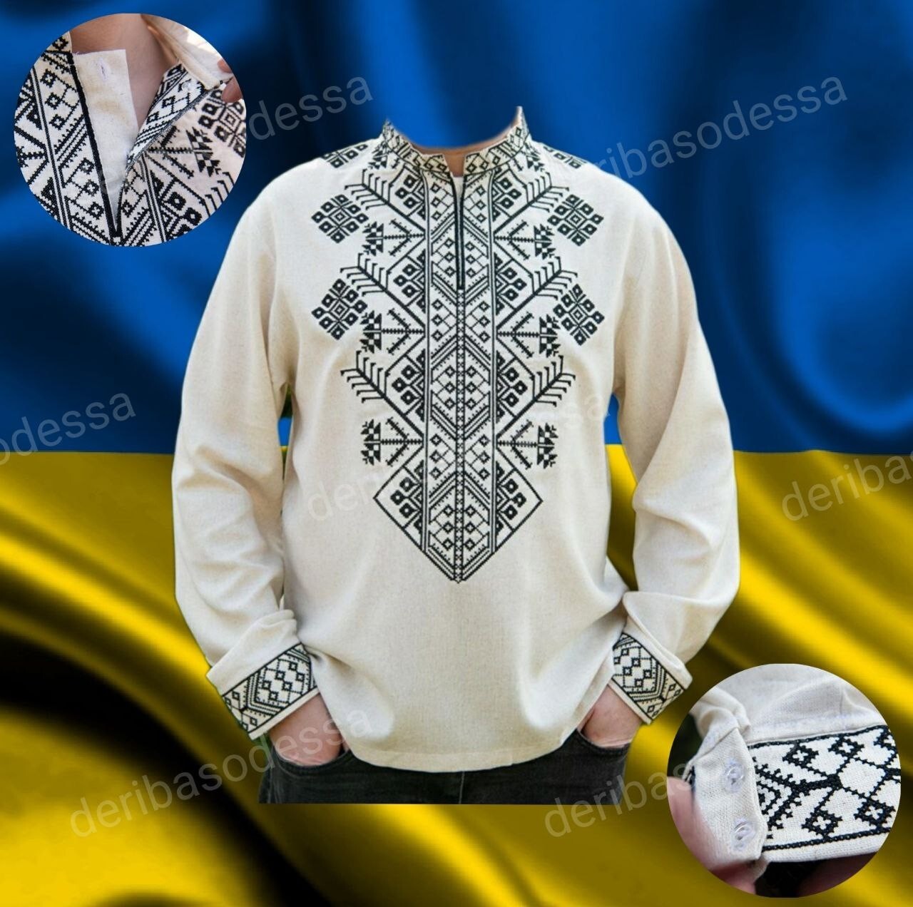 Traditional Ukrainian men’s embroidered shirt Vyshyvanka XS,S,M,L,XL 2XL,3XL,4XL