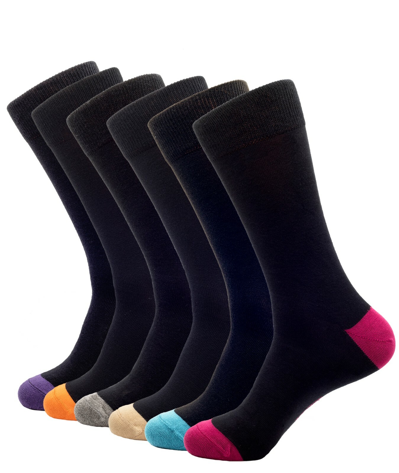 6 Pair Men’s Bamboo Thin Crew Socks Black Grey Multipacks Super Soft Breathable