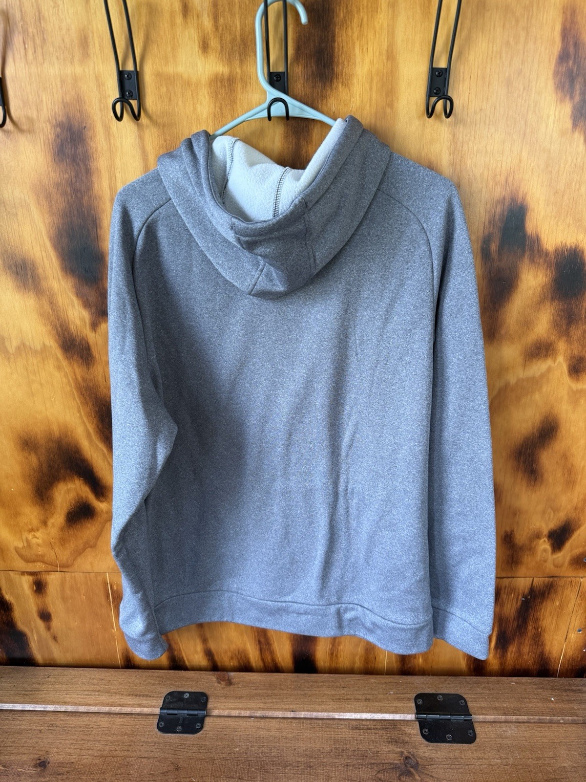 Under Armour Women’s Gray Fleece Pullover Hoodie Logo Graphic Pocket Loose L