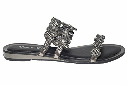 Alma En Pena 637 Italian women black slide with swarovsky elements