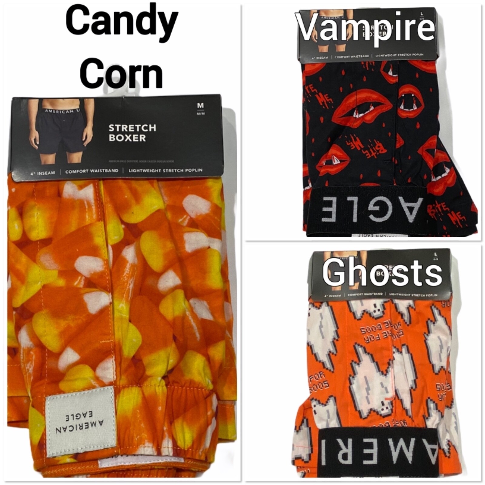 NWT AMERICAN EAGLE Stretch Boxer XS-S-M-L-XL Christmas Halloween Valentine #60