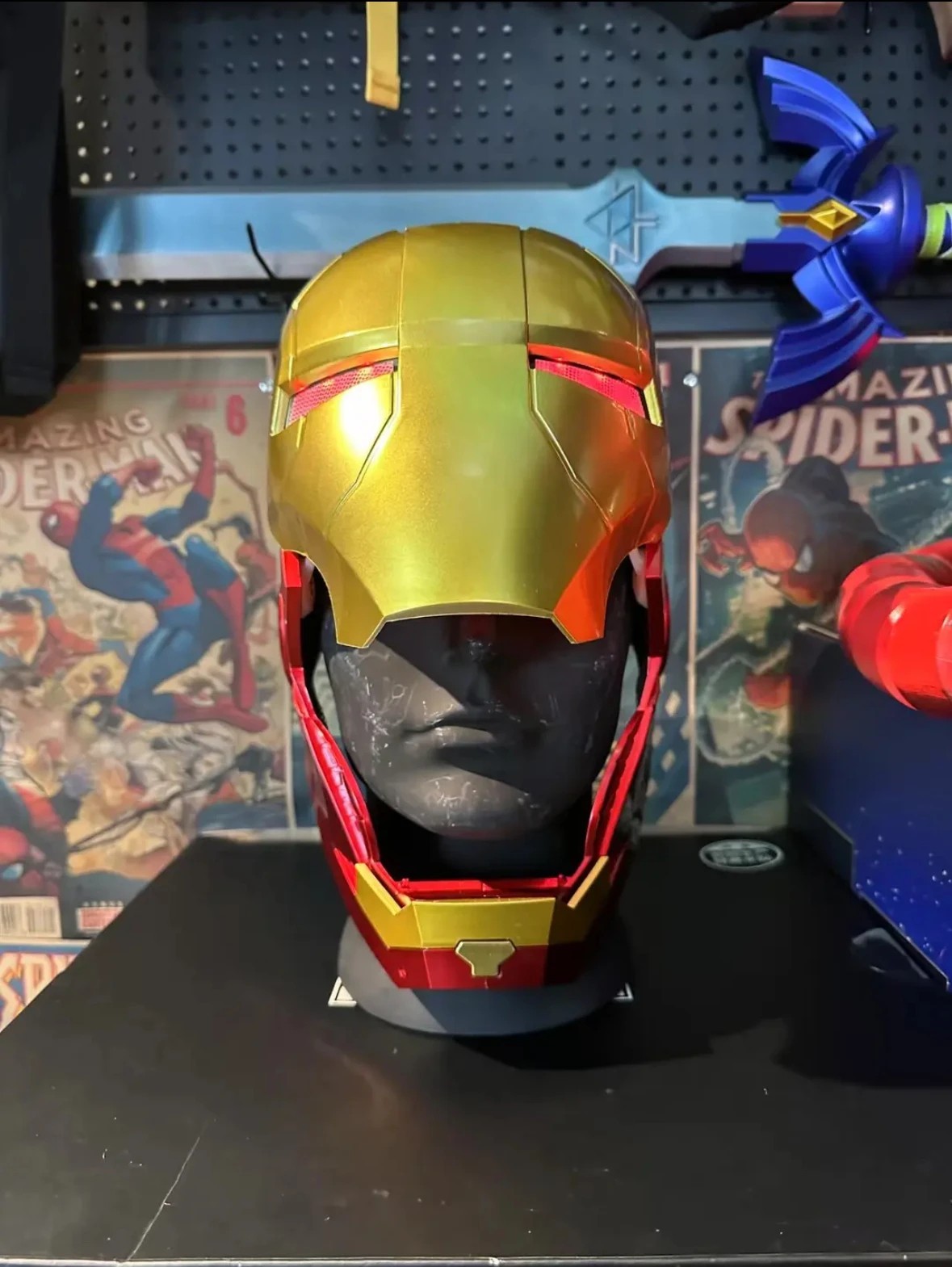 Iron Hero Electronic Helmet Wearable Auto Opening Mask LED Cosplay Adult