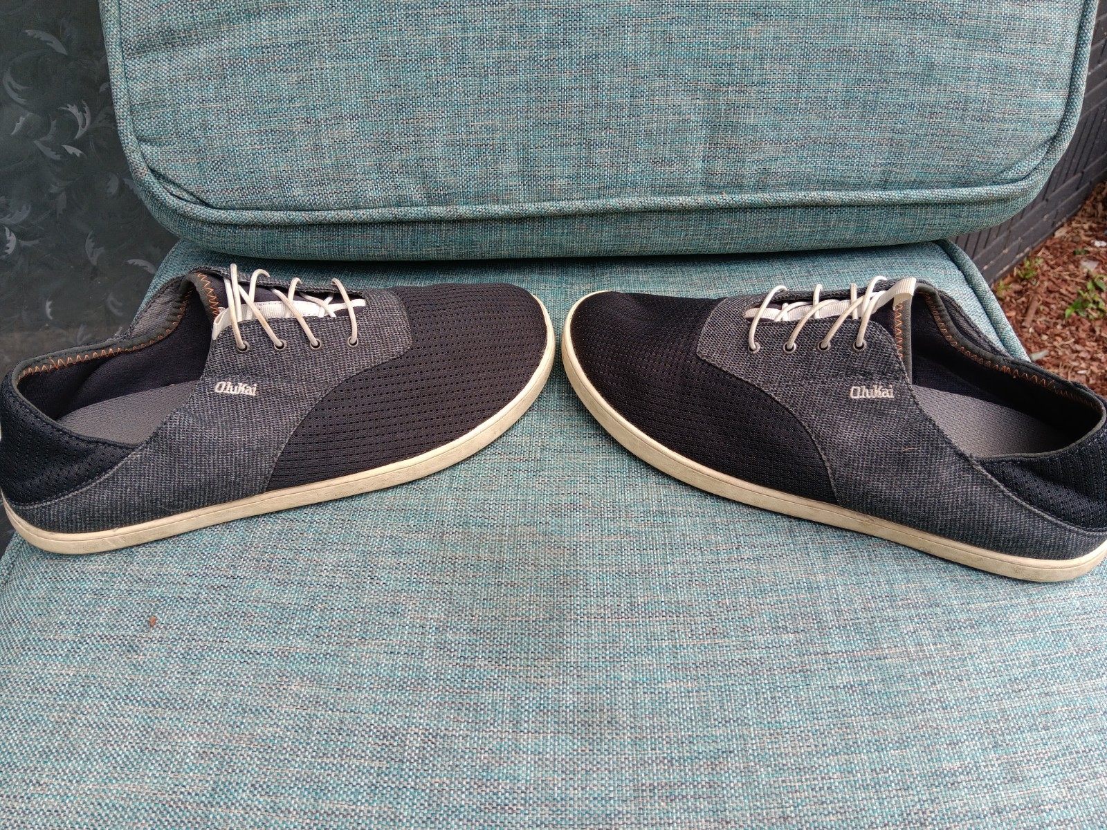 OluKai Shoes Nohea Moku Mens 11 Gray Mesh Comfort Casual Boat Beach Sneaker
