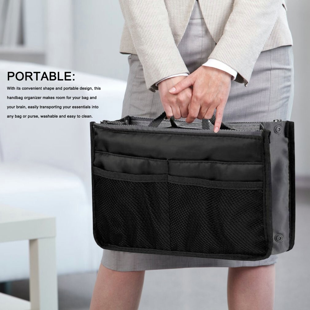 Tote Organizer Insert Bag Women Travel Large liner Handbag Purse Lady Makeup