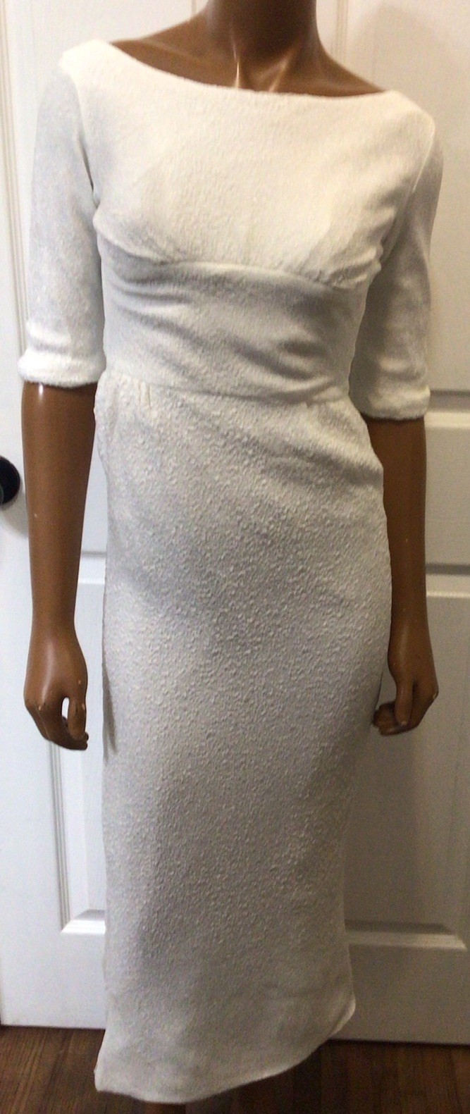 Vintage 50s 60s Lorrie Deb White Bombshell Body Hugging Formal Formfitting