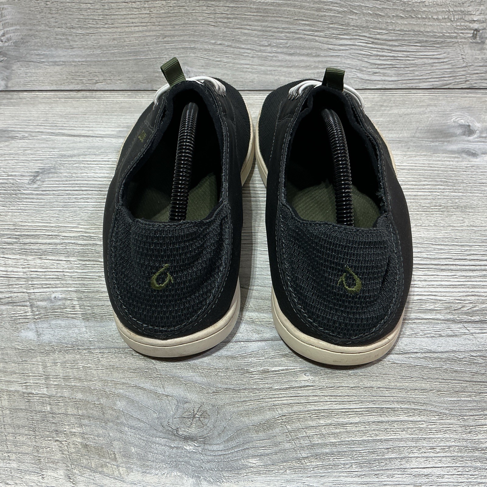 Olukai Nohea Moku Mens Size 9.5 Black Mesh Boat Shoes Sneaker Slip On 10283-4040