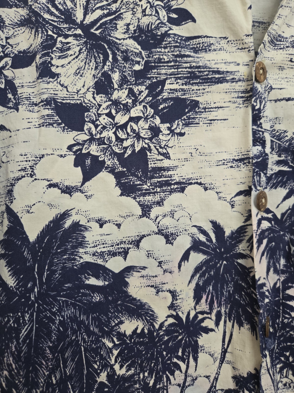 Water Blocks Oceanside California Hawaiian shirt men’s MEDIUM tropical USA made