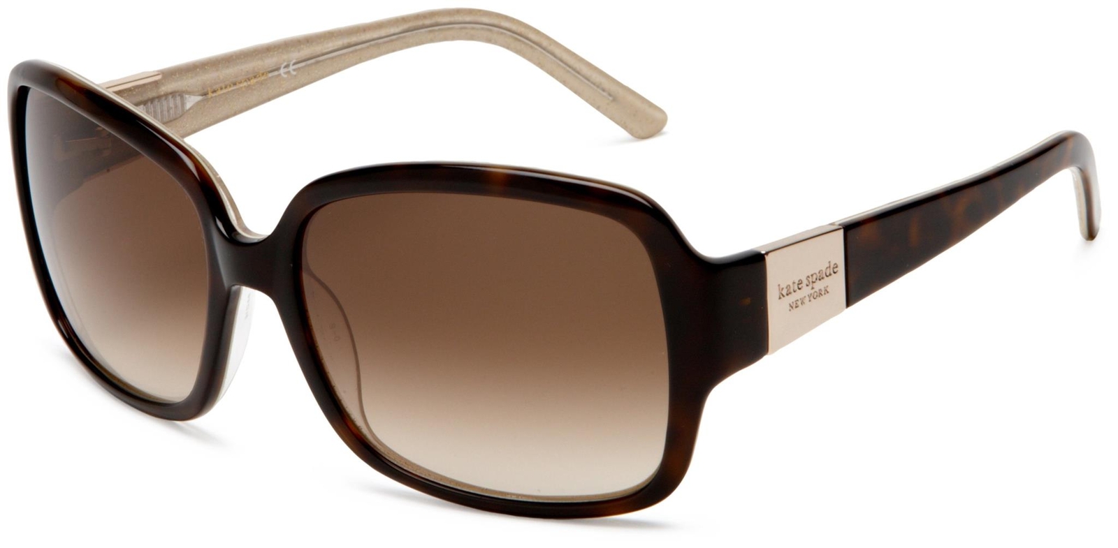 Kate Spade Women’s Lulu Tortoise Havana/Brown Gradient Lens Rectangle Sunglasses