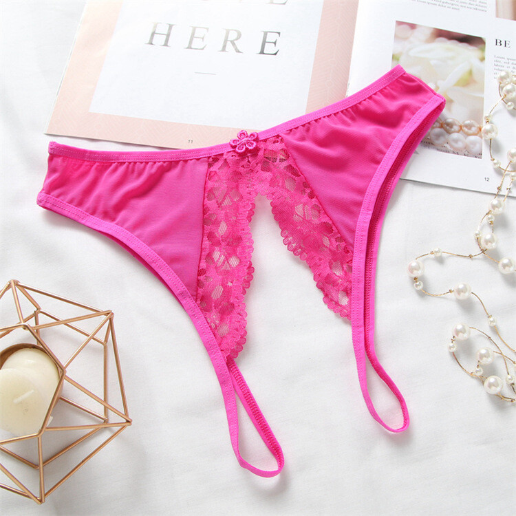 Sexy Women’s Crotchles Panties Lingeries Cheeky Sheer Lace Thong Brief Underwear