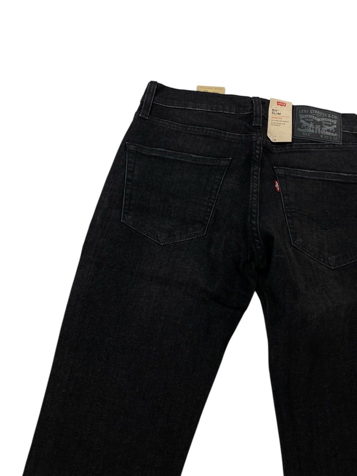NEW Levi’s Strauss 511 Slim Stretch Black Mens Denim Jeans Size 30×32
