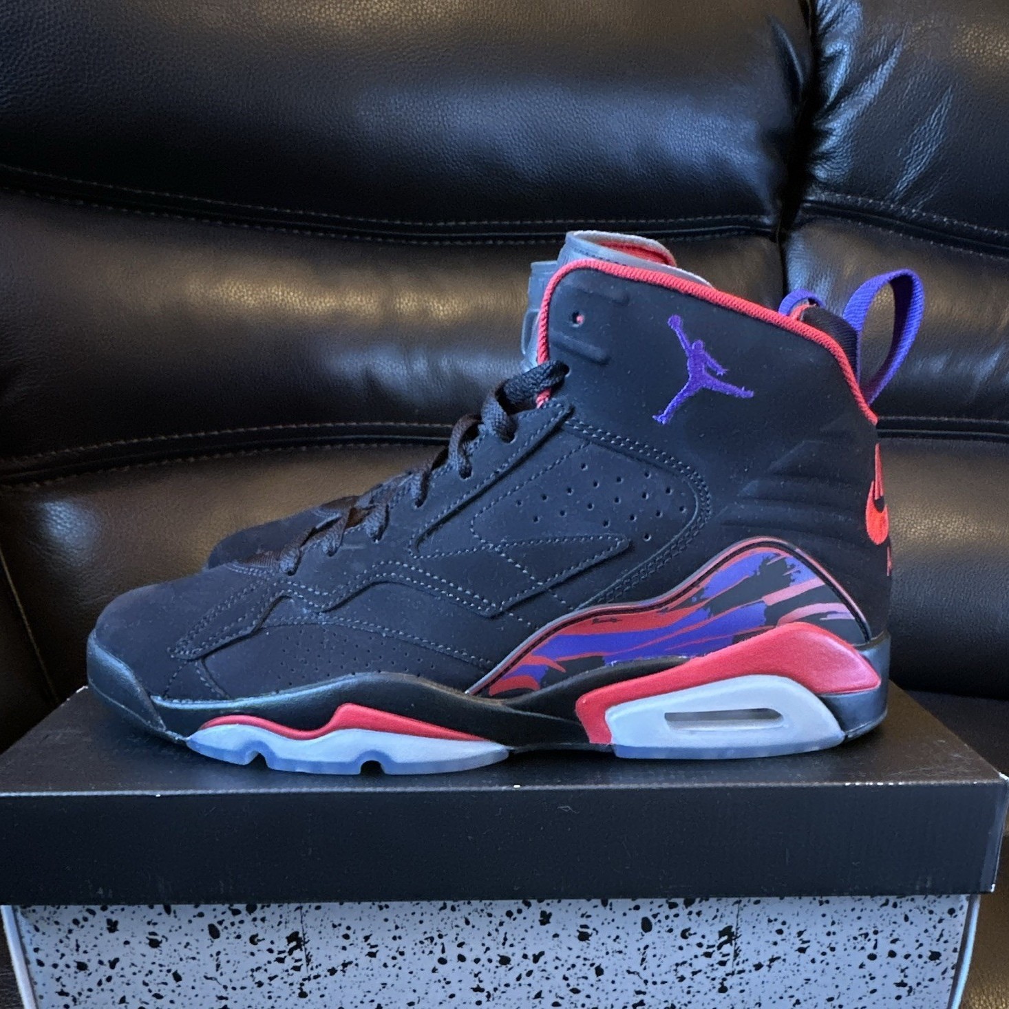 Jordan MVP Men’s Mid Top Basketball Sneakers Black/Red/Purple DZ4475-005