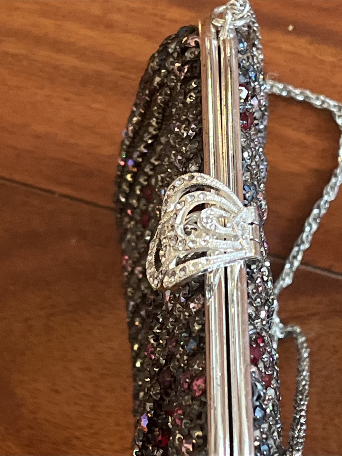 Beautiful Vintage Colorful Rhinestone clutch Made In West Germany READ