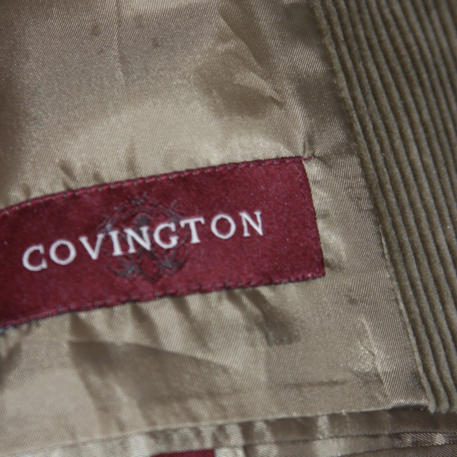 Covington Corduroy Blazer Mens 46R Brown Two Button Sport Coat Jacket