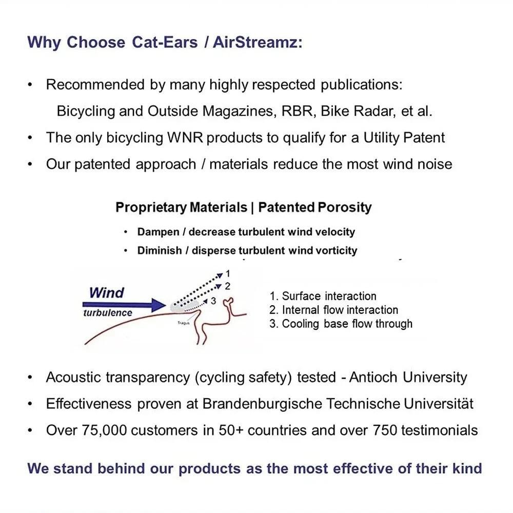 New Classic Slim Cycling Wind Noise Reducer Cat-ears Catears Cat Ears