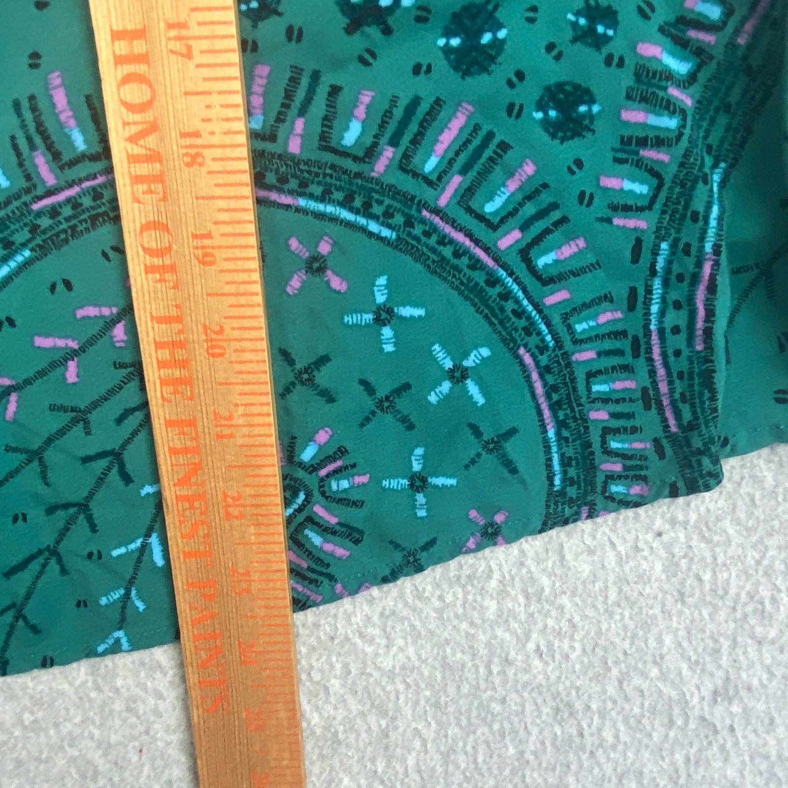 Ava & Viv Top Womens Plus 2X Teal Swirl Flutter Sleeve Ladder Lace Boho Blouse