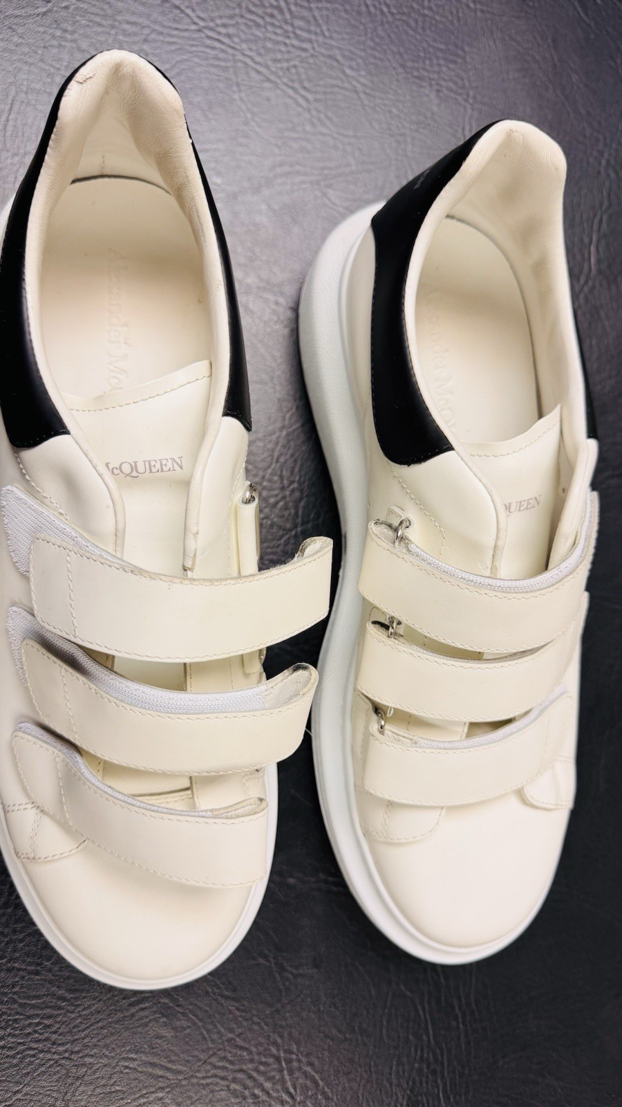 Alexander McQueen Oversized Triple Strap sneakers in white leather Size 43.5