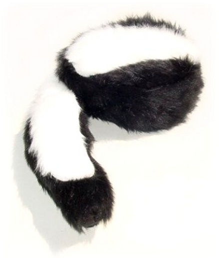 Skunk Hat Faux Fur & Tail Cap Warm Soft S-XL Size Mountain Men Coon Crockett