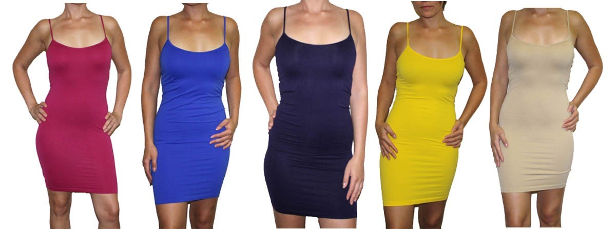 Women Camisole Spaghetti Strap Long Tank Top Layering Mini Dress Free Ship $8.99