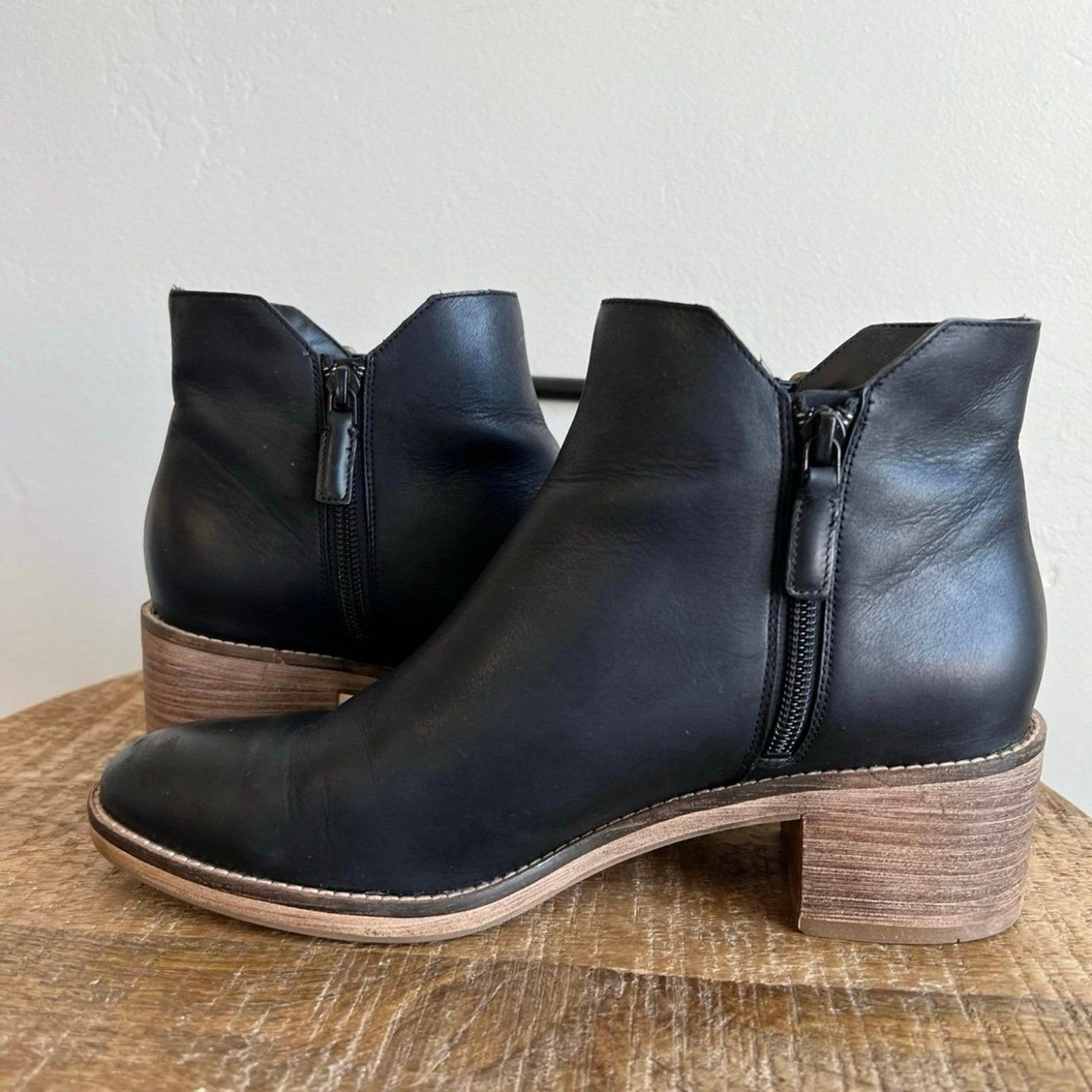 Cole Haan Harrington Block-Heel Booties in Black Size 8