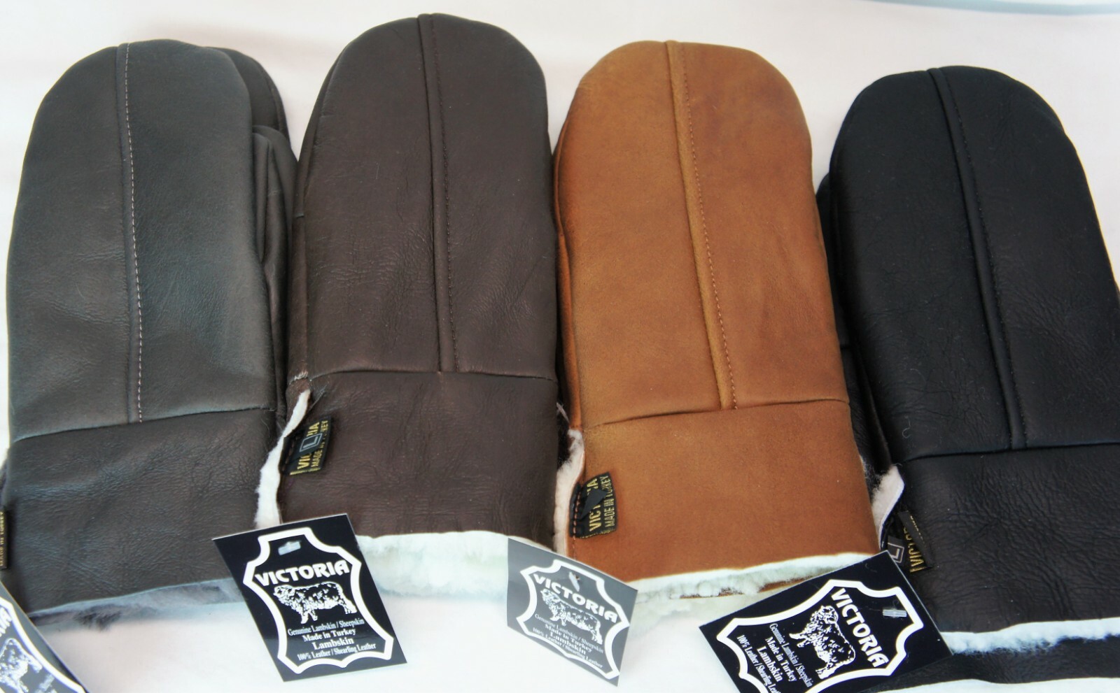 4 COLOR REAL GENUINE SHEEPSKIN SHEARLING LEATHER MITTENS UNISEX Fur Winter S-2XL