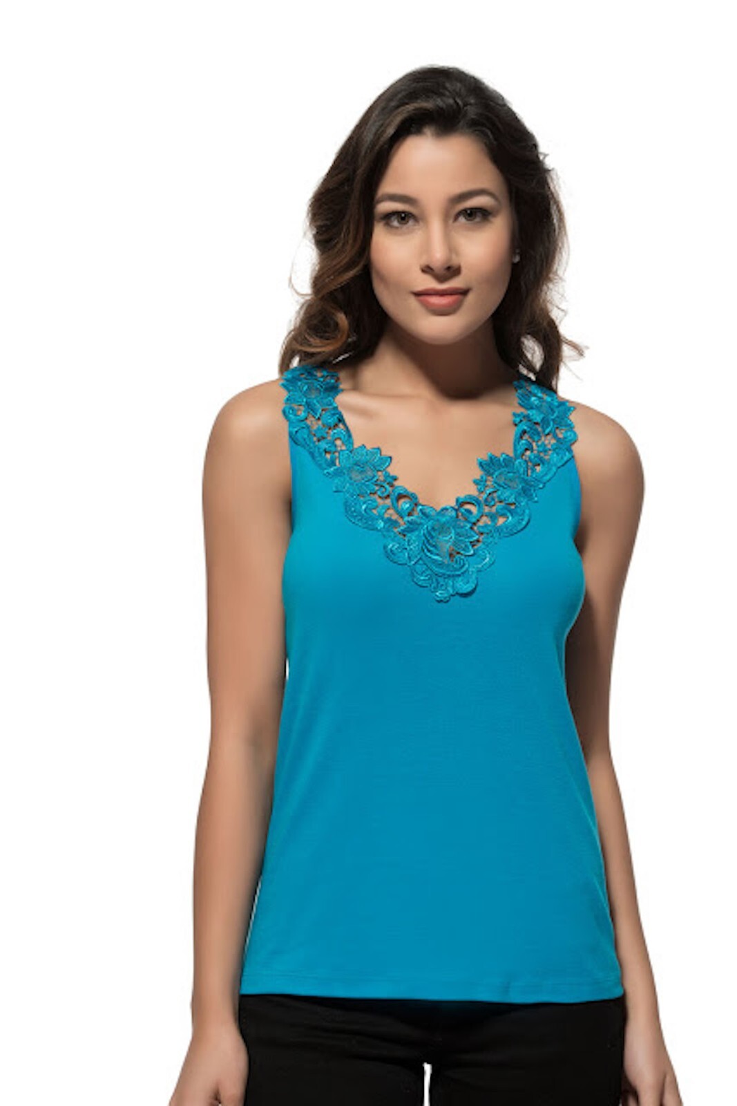 Wome’s Tank Top Camisole with Lovely Lace Trim Style Soft Sexy Sport Yoga